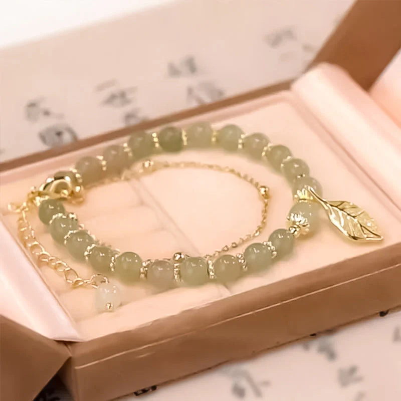 Hetian Jade Gold Leaf Bracelet - Image 2