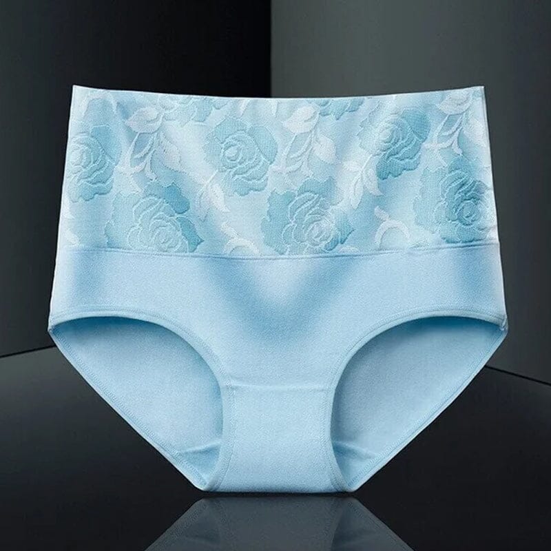 High Waist Cotton Print Flower Briefs - Image 24