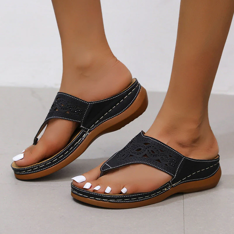 Hollow Rhinestone Sandals - Image 4
