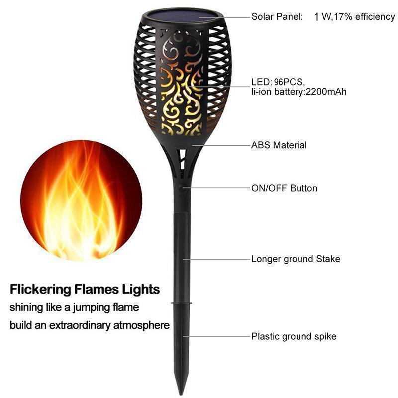 LED Solar Path Torch Light Dancing Flame - Image 4