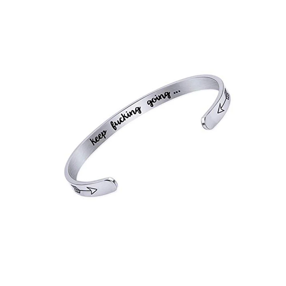 Inner Engraved Inspirational Cuff Bracelet Bangle - Image 2