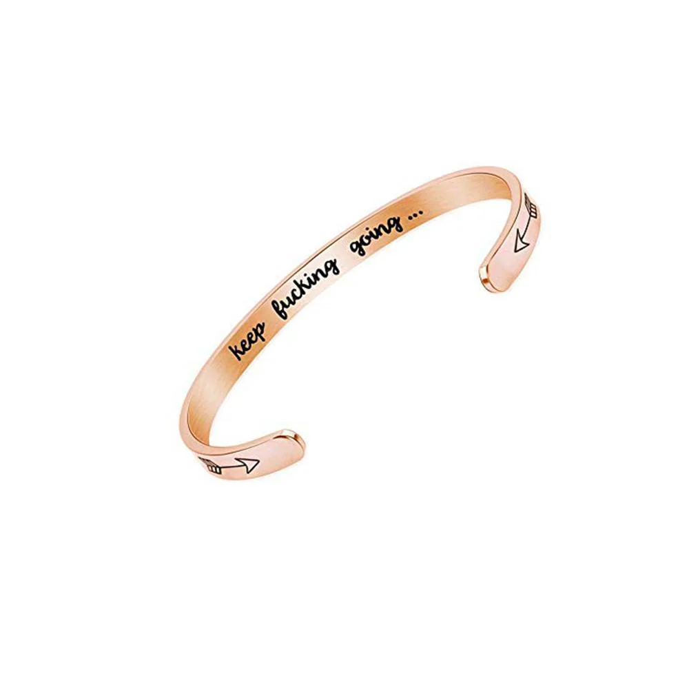 Inner Engraved Inspirational Cuff Bracelet Bangle - Image 3