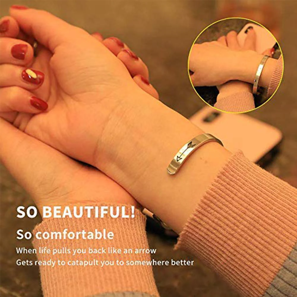 Inner Engraved Inspirational Cuff Bracelet Bangle - Image 7