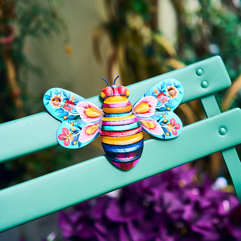 Iron Bee Art Sculpture Hanging Wall Decorations for Garden - Image 15