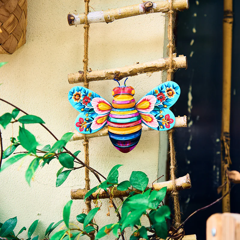 Iron Bee Art Sculpture Hanging Wall Decorations for Garden - Image 13
