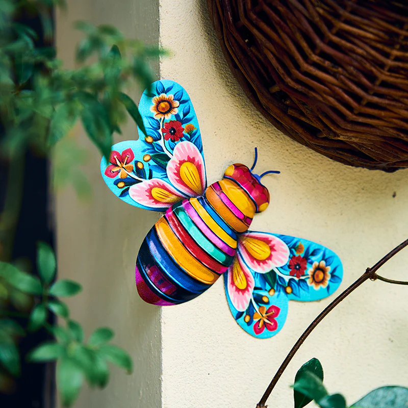 Iron Bee Art Sculpture Hanging Wall Decorations for Garden - Image 15