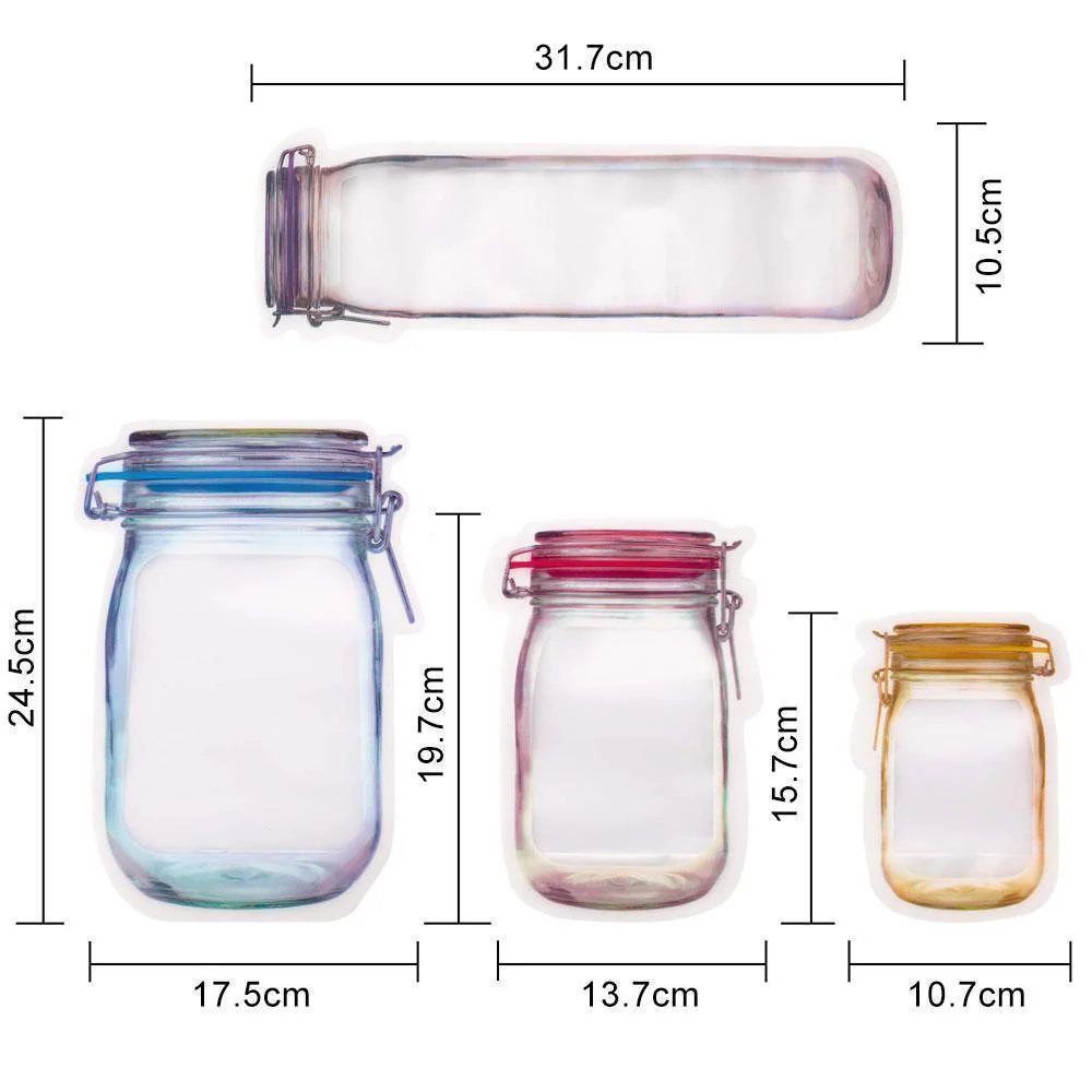 Jar Zipper Bags, set of 5 - Image 5