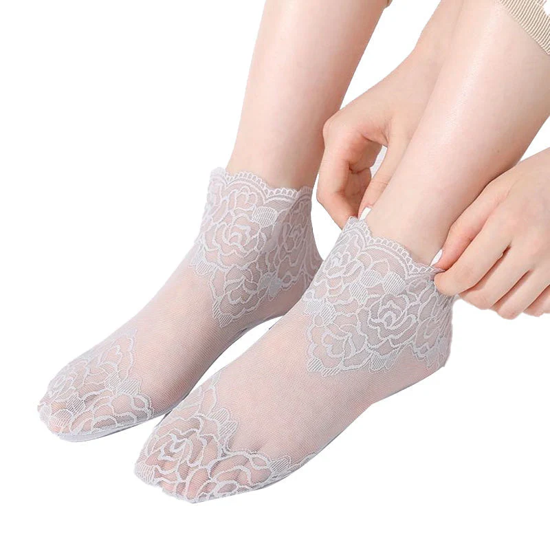 Ladies Fashion Lace Socks (6 Pairs) - Image 13
