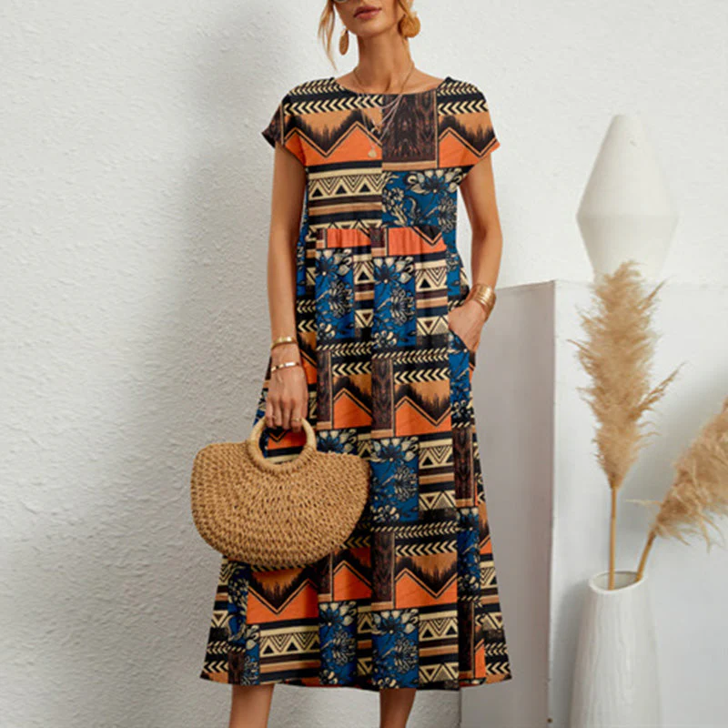 Ladies Loose Printed Summer Dress - Image 10