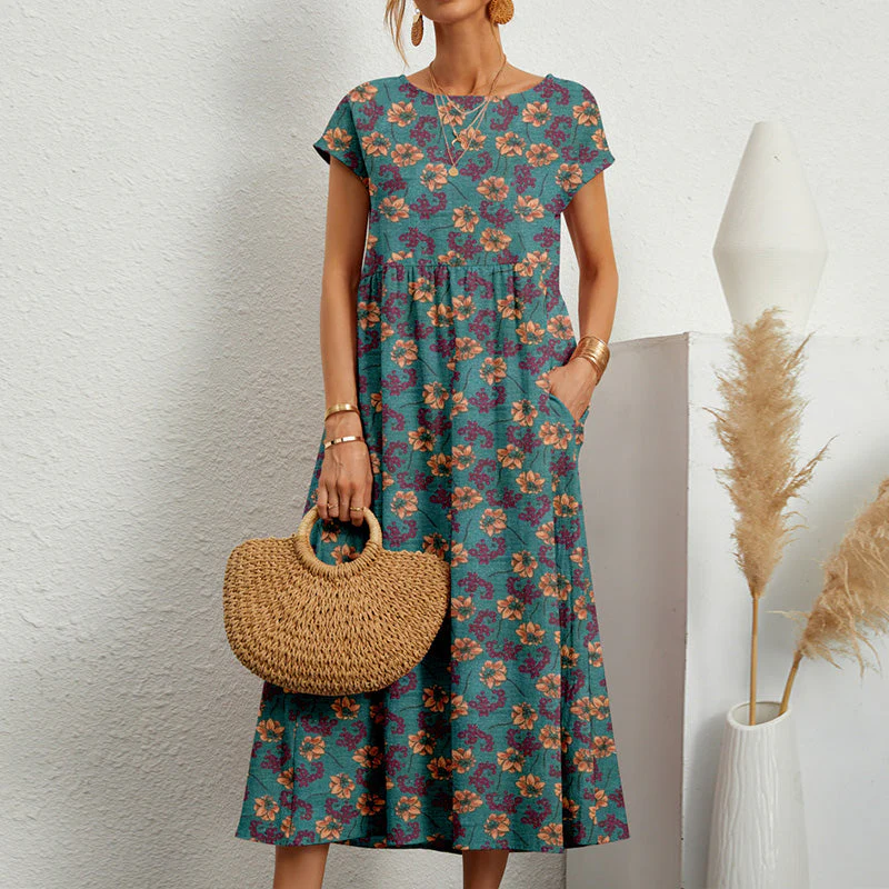 Ladies Loose Printed Summer Dress - Image 11