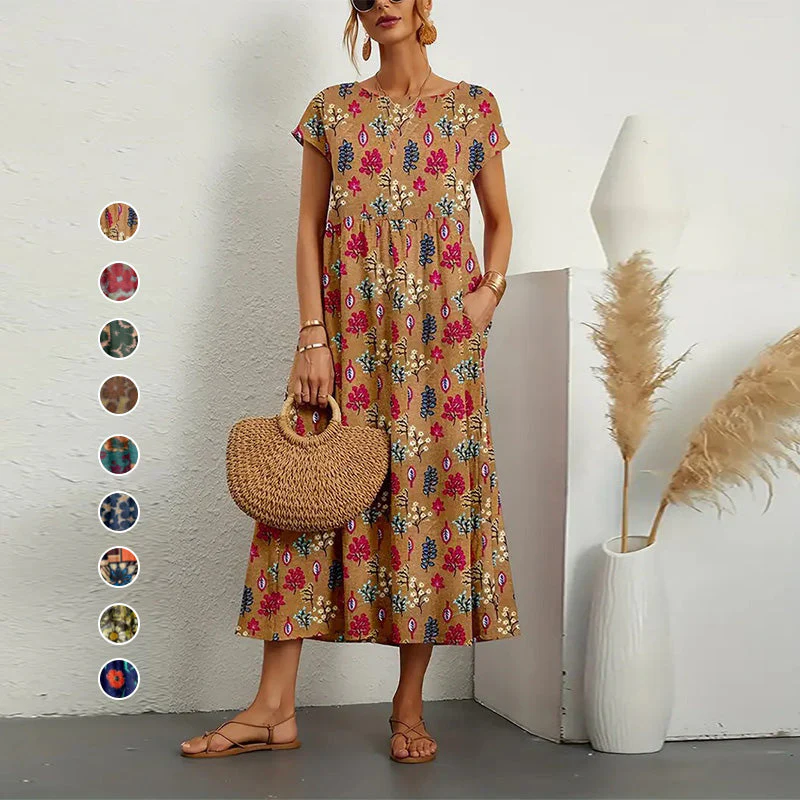 Ladies Loose Printed Summer Dress - Image 2