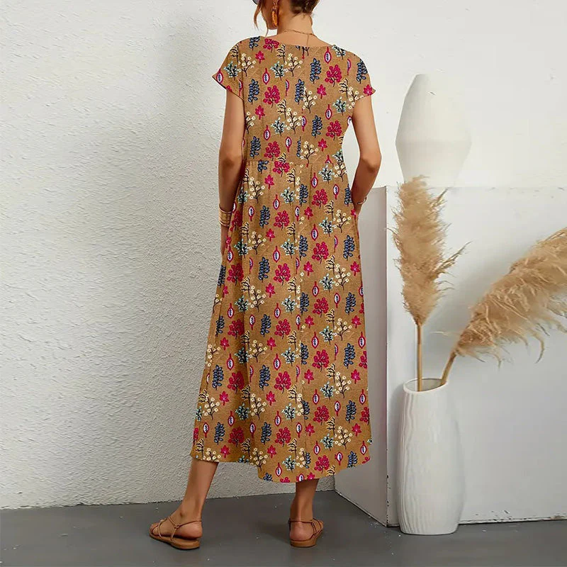 Ladies Loose Printed Summer Dress - Image 3