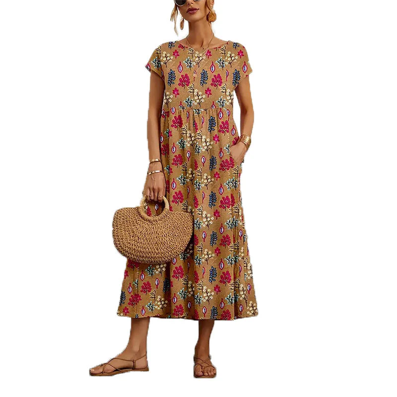 Ladies Loose Printed Summer Dress - Image 4
