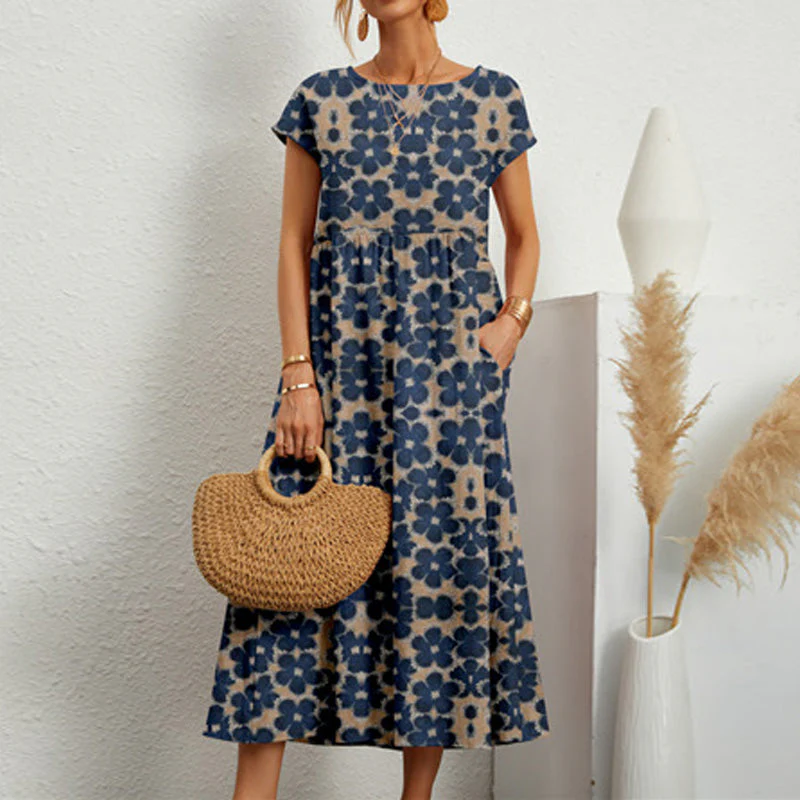 Ladies Loose Printed Summer Dress - Image 5