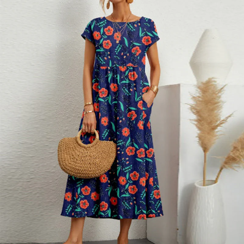 Ladies Loose Printed Summer Dress - Image 6