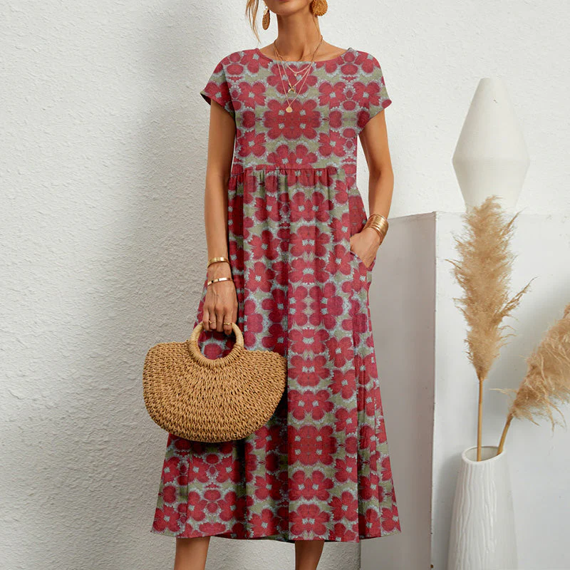 Ladies Loose Printed Summer Dress - Image 7