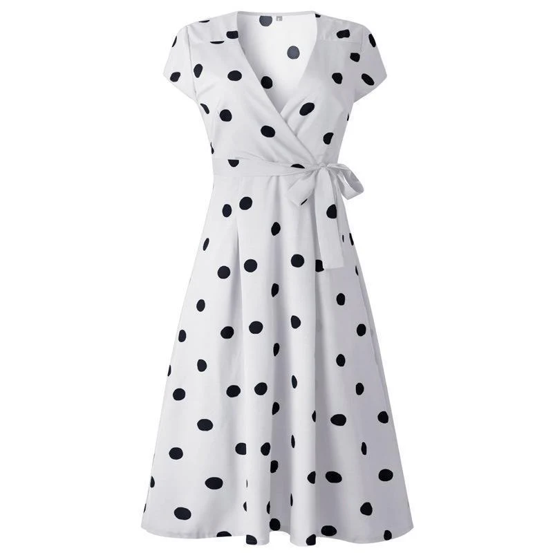 Lady Fashionable Dotted Dress - Image 3