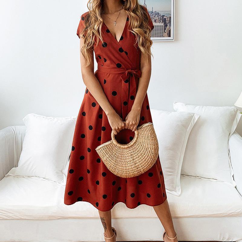 Lady Fashionable Dotted Dress - Image 4