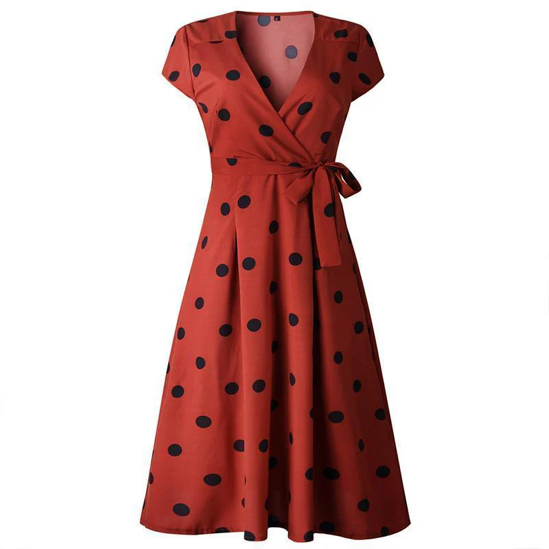 Lady Fashionable Dotted Dress - Image 6