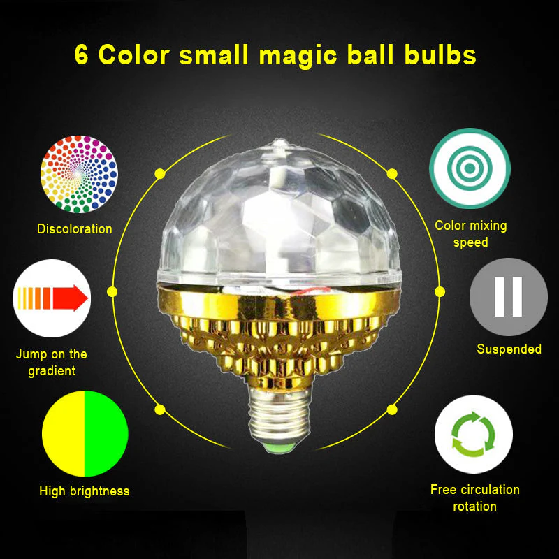 LED Disco Ball Colorful Rotating Bulb - Image 8