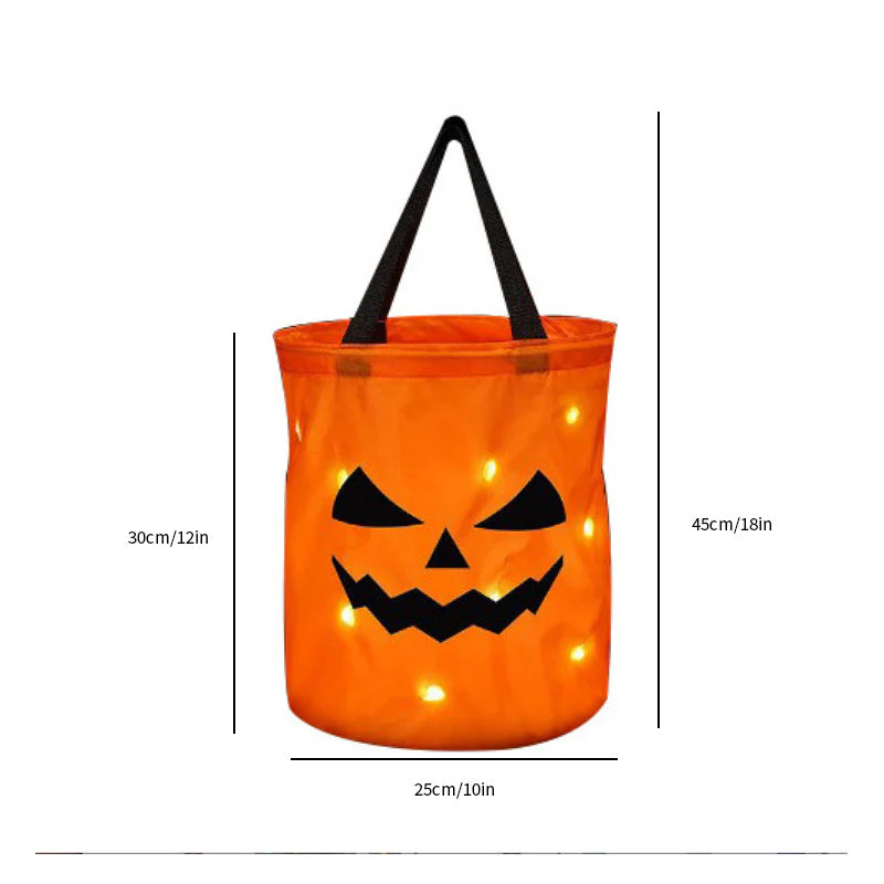 LED Light Halloween Trick or Treat Bags Pumpkin Bucket - Image 11