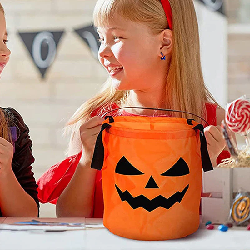 LED Light Halloween Trick or Treat Bags Pumpkin Bucket - Image 5