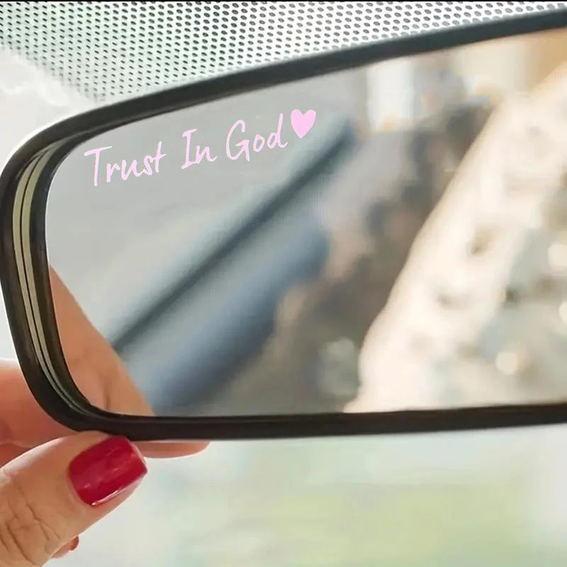 Letter & Heart Pattern Car Rearview Mirror Sticker - Image 10