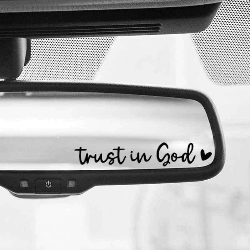Letter & Heart Pattern Car Rearview Mirror Sticker - Image 4