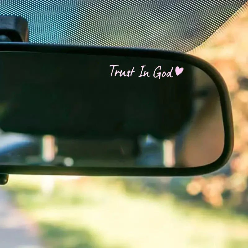 Letter & Heart Pattern Car Rearview Mirror Sticker - Image 6