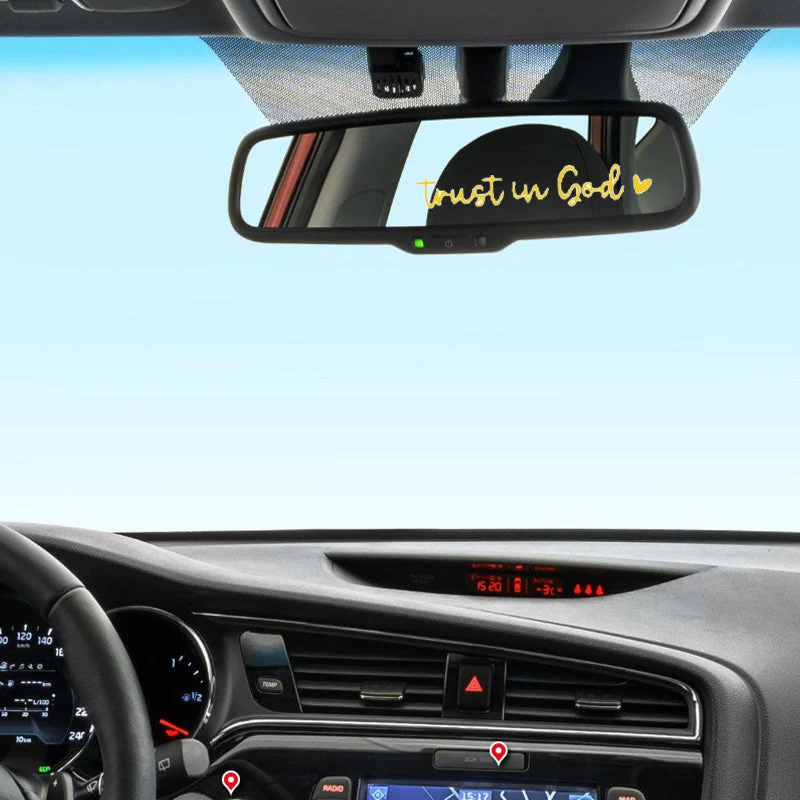 Letter & Heart Pattern Car Rearview Mirror Sticker - Image 7