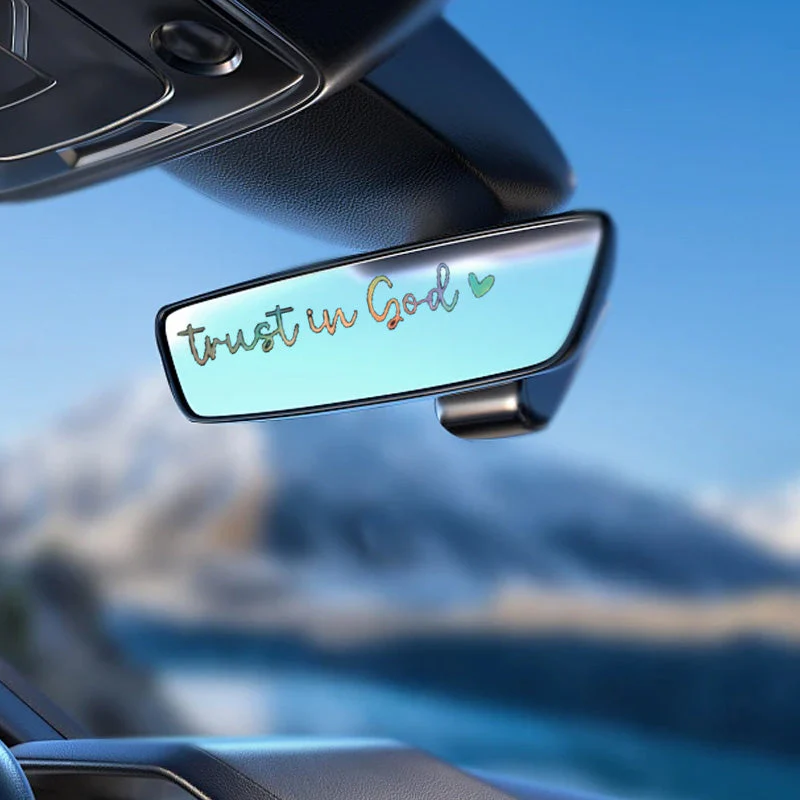Letter & Heart Pattern Car Rearview Mirror Sticker - Image 8