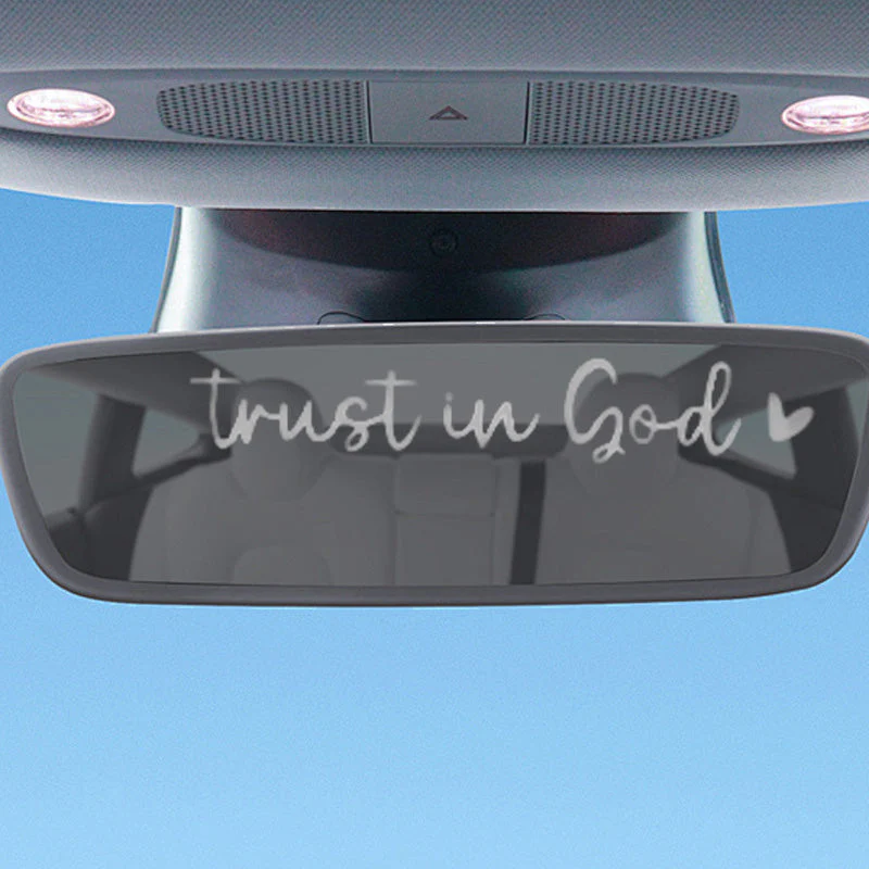 Letter & Heart Pattern Car Rearview Mirror Sticker - Image 9