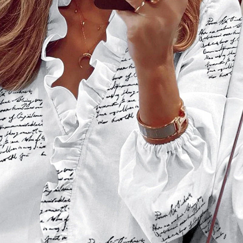Long-Sleeved Ruffled Women'S Shirt - Image 3