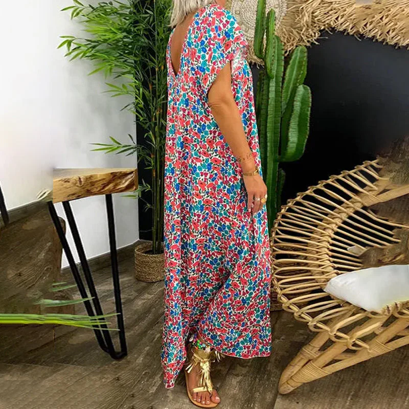 Loose Long Printed Bohemian Dress - Image 5