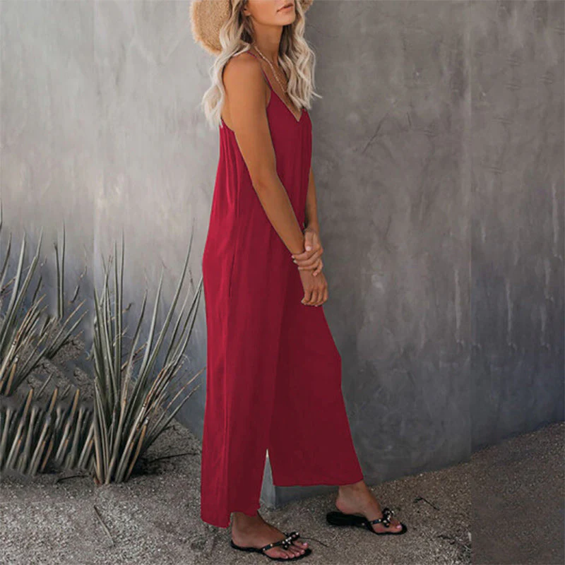 Loose Sleeveless Strap Stretchy Jumpsuit - Image 6