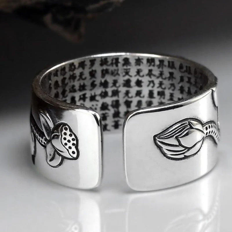 Lotus Ring with Heart Sutra - Image 6