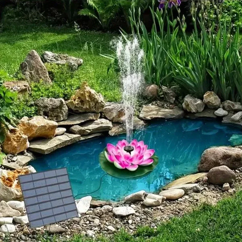 Lotus Shaped Solar Fountain Pond Decorative - Image 15