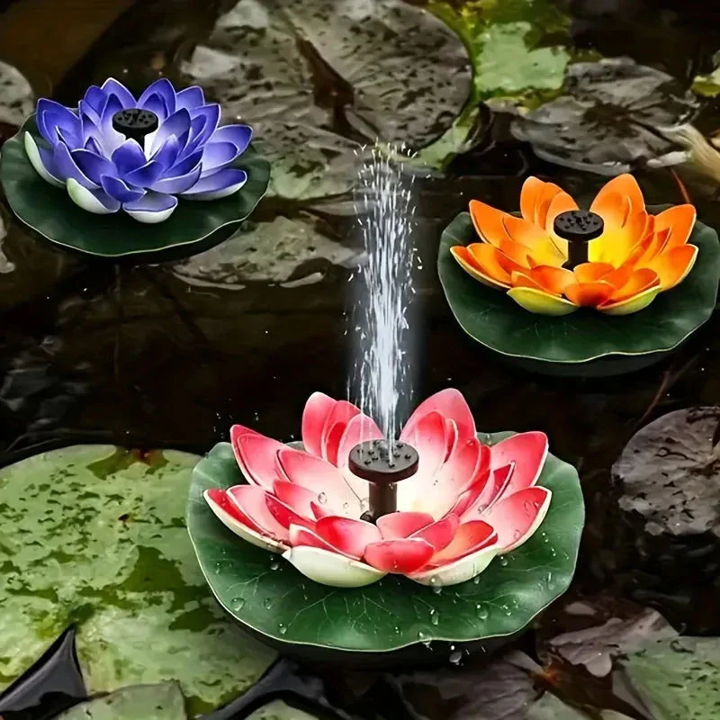 Lotus Shaped Solar Fountain Pond Decorative - Image 16