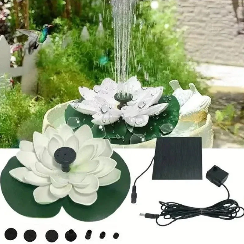 Lotus Shaped Solar Fountain Pond Decorative - Image 17
