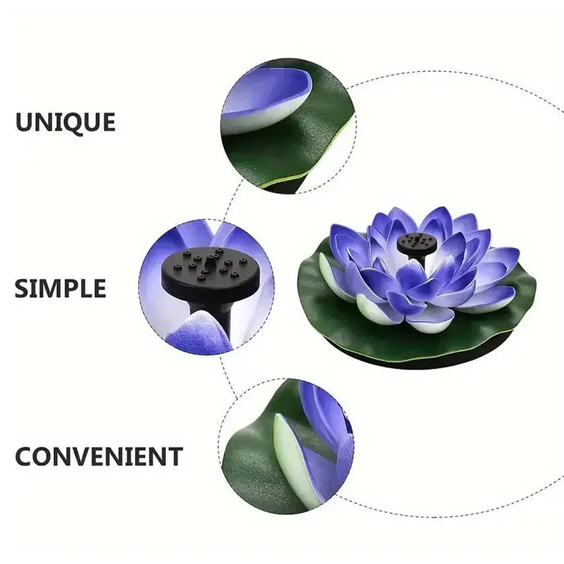 Lotus Shaped Solar Fountain Pond Decorative - Image 2