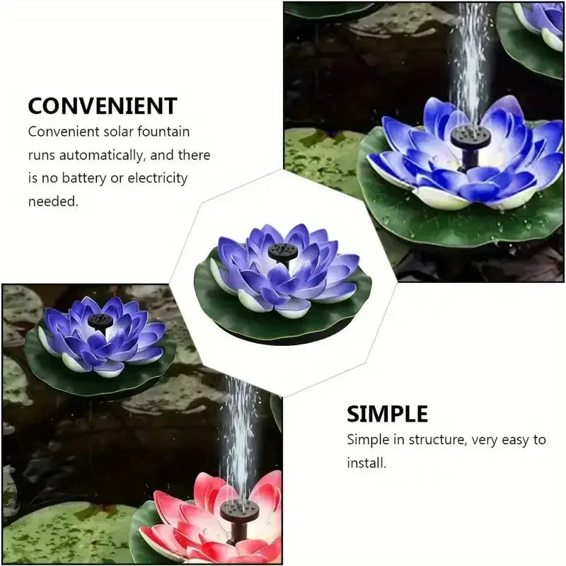 Lotus Shaped Solar Fountain Pond Decorative - Image 3