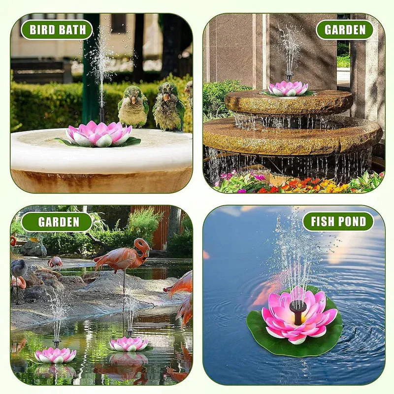 Lotus Shaped Solar Fountain Pond Decorative - Image 4