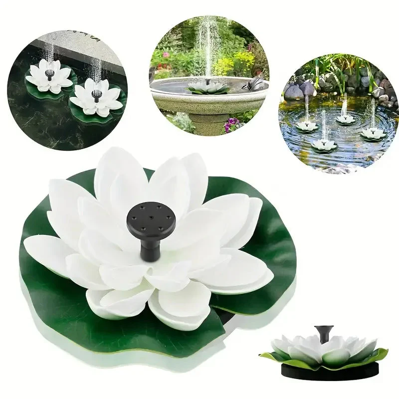 Lotus Shaped Solar Fountain Pond Decorative - Image 7