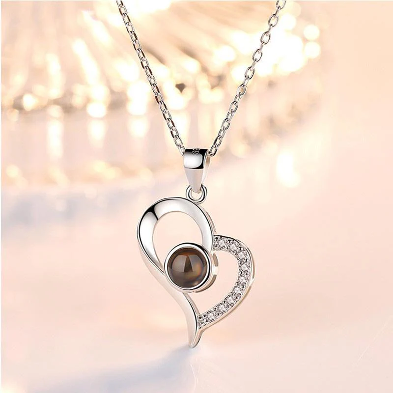 Love Projection Heart Necklace (I Love You in 100 Languages) - Image 11