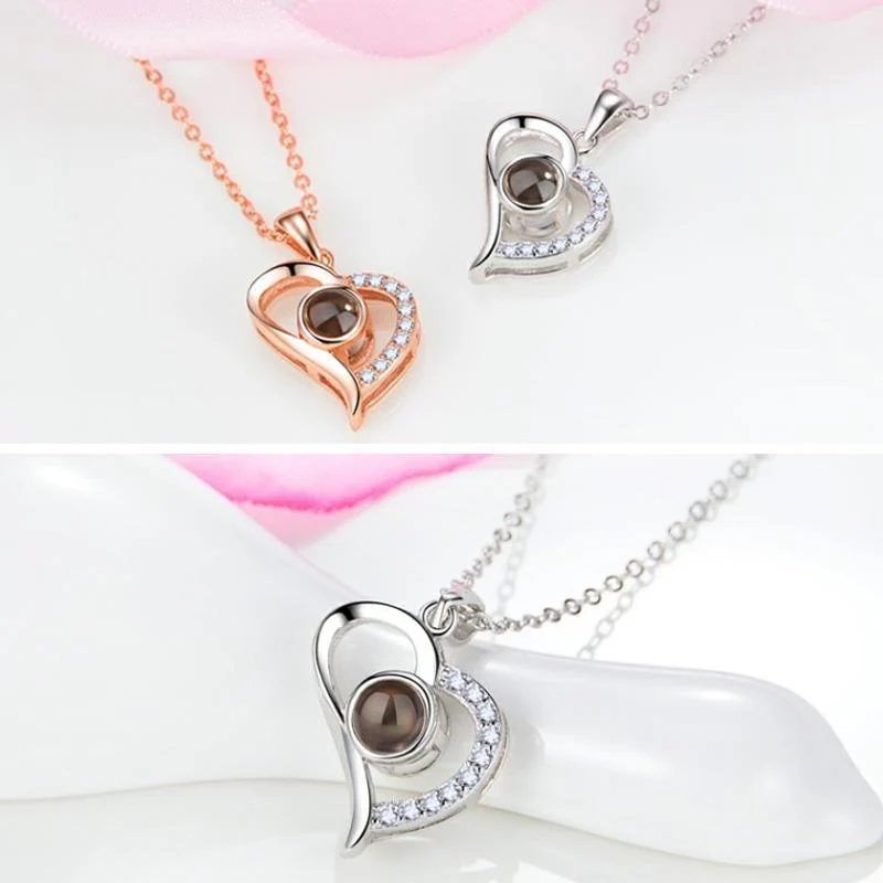 Love Projection Heart Necklace (I Love You in 100 Languages) - Image 4