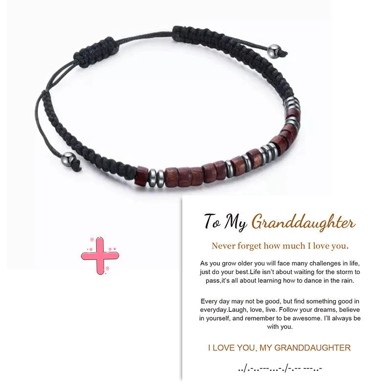 Magnet Nylon Braided Morse Code Bracelet - Image 12