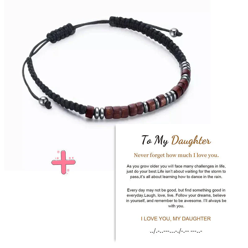 Magnet Nylon Braided Morse Code Bracelet - Image 13