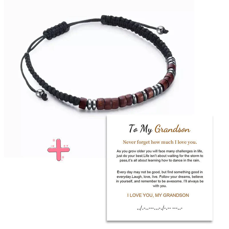 Magnet Nylon Braided Morse Code Bracelet - Image 15