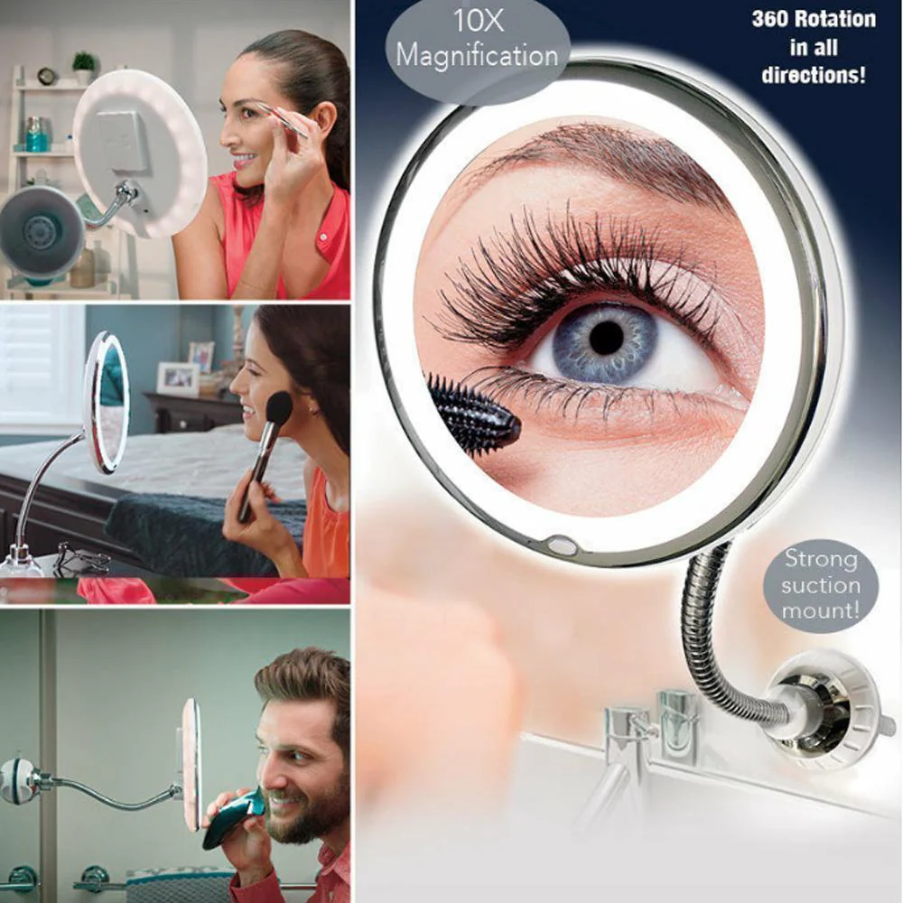 Magnifying Makeup Mirror with LED Light - Image 2
