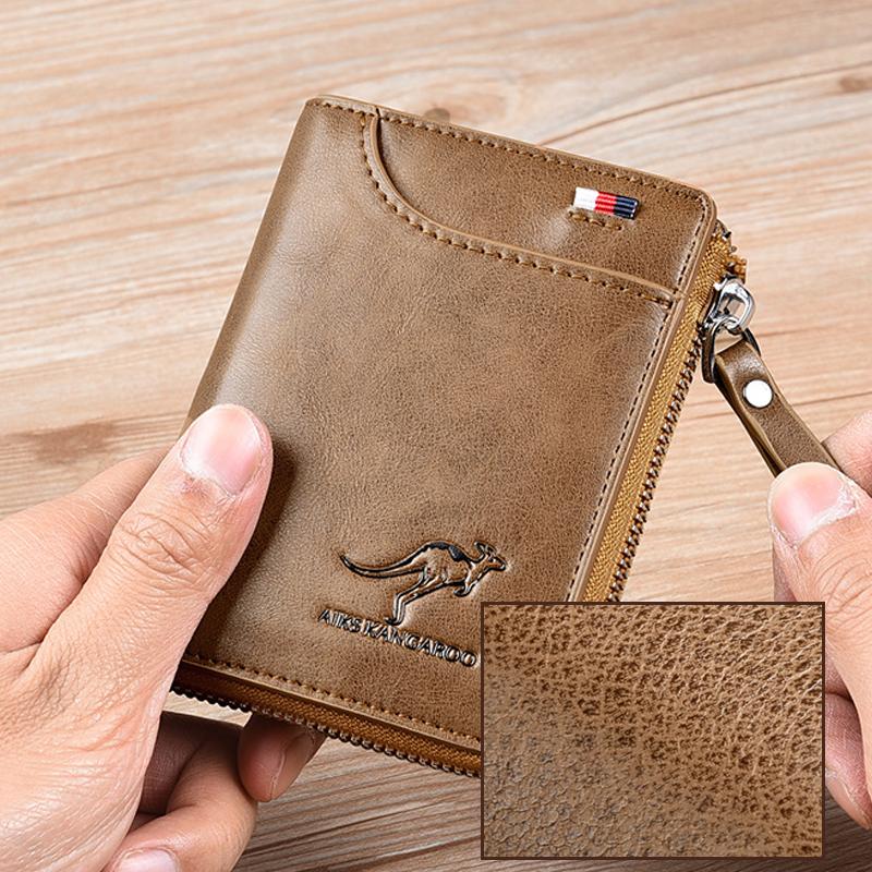 Men Wallet Zipper Genuine Leather Purse ( RFID PROTECTED ) - Image 10